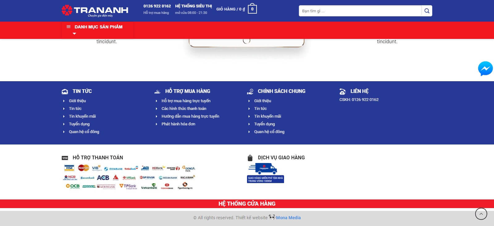 Trang sản phẩm web bán máy tính