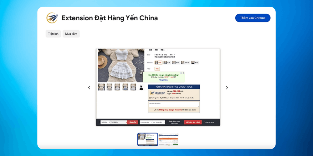 Thiết kế website mua hàng Trung Quốc có tính năng mua hàng qua extension