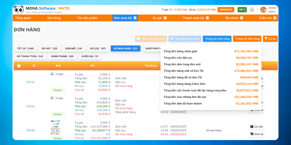 Thiết kế website nhập hàng Trung Quốc​ với thông tin thanh toán rõ ràng